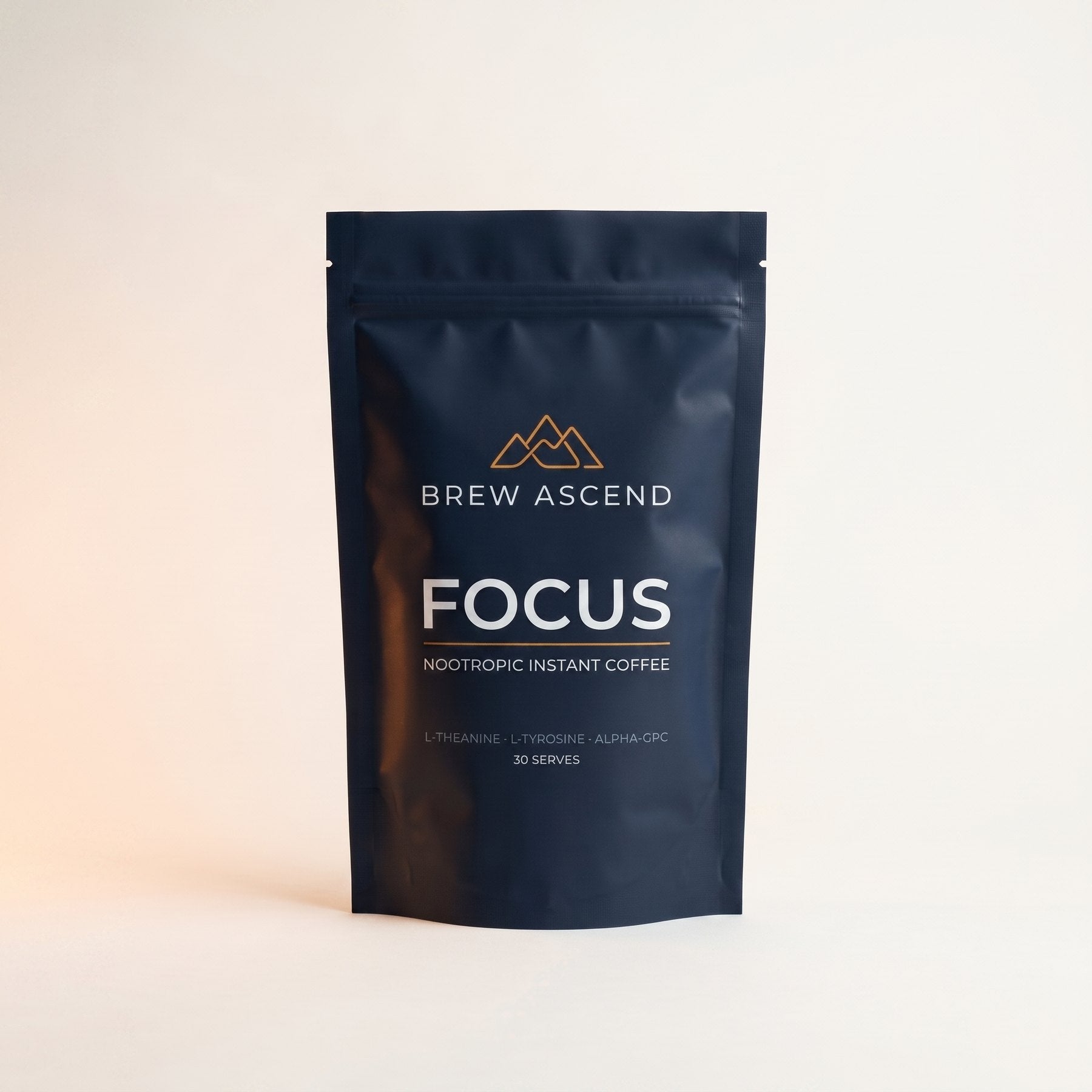 ASCEND FOCUS nootropic specialty coffee pouch, front