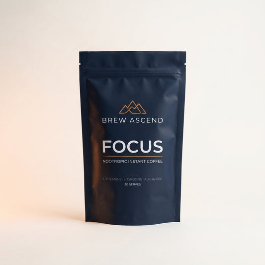ASCEND FOCUS nootropic specialty coffee pouch, front